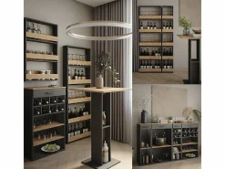 Vicco Mesa de comedor antracita/roble dorado 160x80x76 repose Gris antracita / Color natural claro Discount