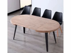 ADEC Mesa De Comedor|Mesa de comedor Berg extensible forma redonda roble honey/ 76x100-140-180x100 cm