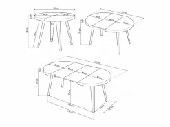 ADEC Mesa De Comedor|Mesa de comedor Berg extensible forma redonda roble honey/ 76x100-140-180x100 cm