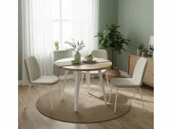 Mesa de comedor BergE redonda extensible nordish/ Ø100x76 cm^ADEC Best