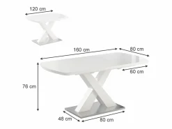 Vicco Mesa Extensible|Mesa de comedor 120x80x76 chinto