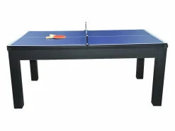 Vente-unique Billar|Mesa de comedor convertible en mesa de billar y ping pong - Negro - 180 cm de ancho - SOUSA