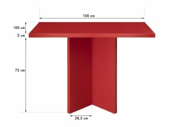 Mesa De Comedor|Mesa de comedor cuadrada tablero laminado de 3cm llama 100x100cm