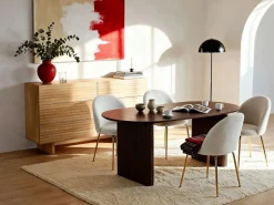Maison Céphy Mesa de comedor de 8 cubiertos de madera de manglar - Natural - NEVILI Color natural oscuro Sale