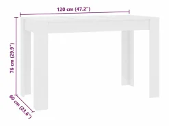 Clicnbuy Mesa de comedor de aglomerado 120x60x76 cm Blanco Hot