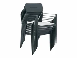 MYLIA Mesa de comedor de jardín de aluminio para 4 personas - Antracita - LOTTYS de Gris antracita Sale