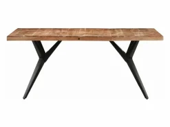 vidaxl Mesa de comedor de madera maciza de acacia 160x80x76 cm Negro Hot
