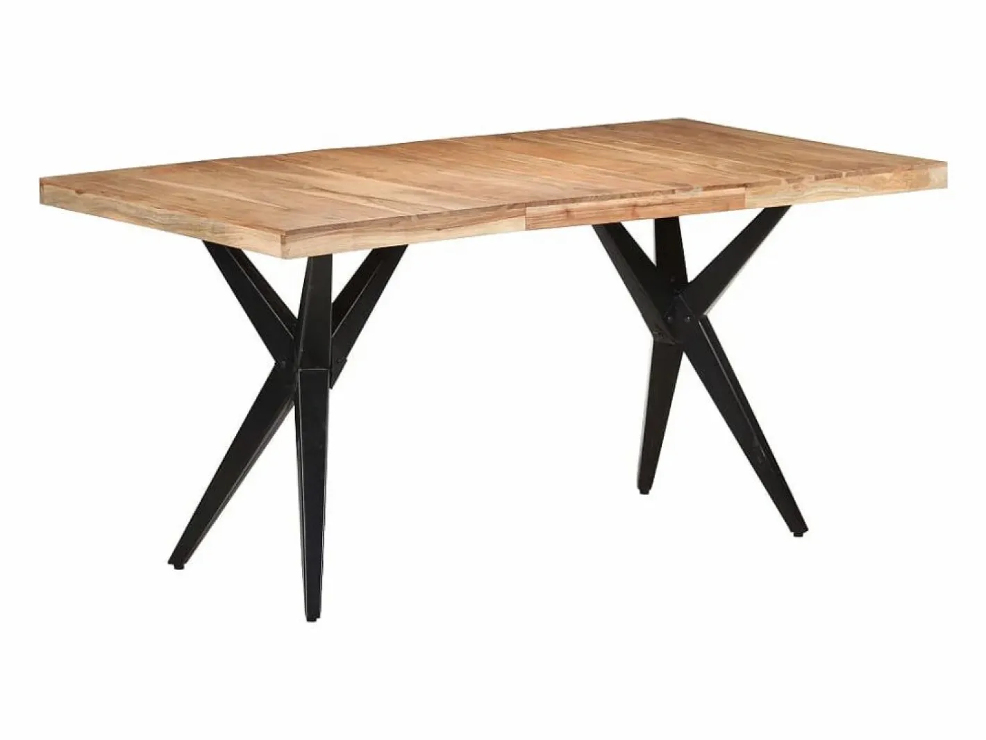 vidaxl Mesa de comedor de madera maciza de acacia 160x80x76 cm Negro Hot