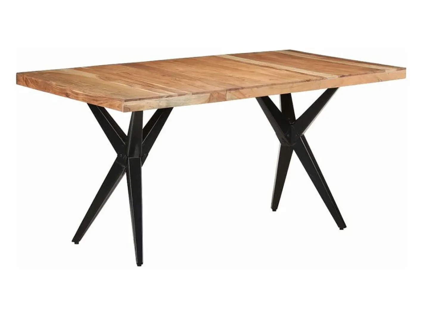 vidaxl Mesa de comedor de madera maciza de acacia 160x80x76 cm Negro Hot