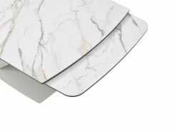 Mesa de comedor de vidrio templado, cerámica y metal - Efecto mármol - MALATA^Maison Céphy Sale