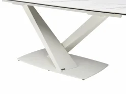 Mesa de comedor de vidrio templado, cerámica y metal - Efecto mármol - MALATA^Maison Céphy Sale