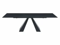 Mesa de comedor en vidrio templado, cerámica y metal - Efecto mármol - LOZIPA^Maison Céphy Sale