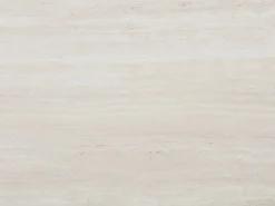 Vente-unique Mesa de comedor extensible para 2 a 12 personas en MDF y acero - Efecto travertino beige y blanco - FIRELA Beige / Blanco New