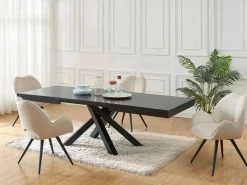 Vente-unique Mesa Extensible|Mesa De Comedor|Mesa de comedor extensible 6 a 10 cubiertos de MDF y metal - - CATONAV