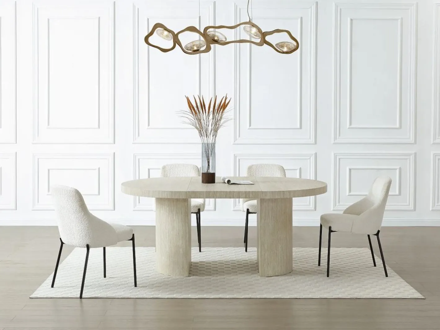 Mesa de comedor extensible 4 a 12 personas de MDF - Efecto travertino - SIDRINA^Vente-unique Best