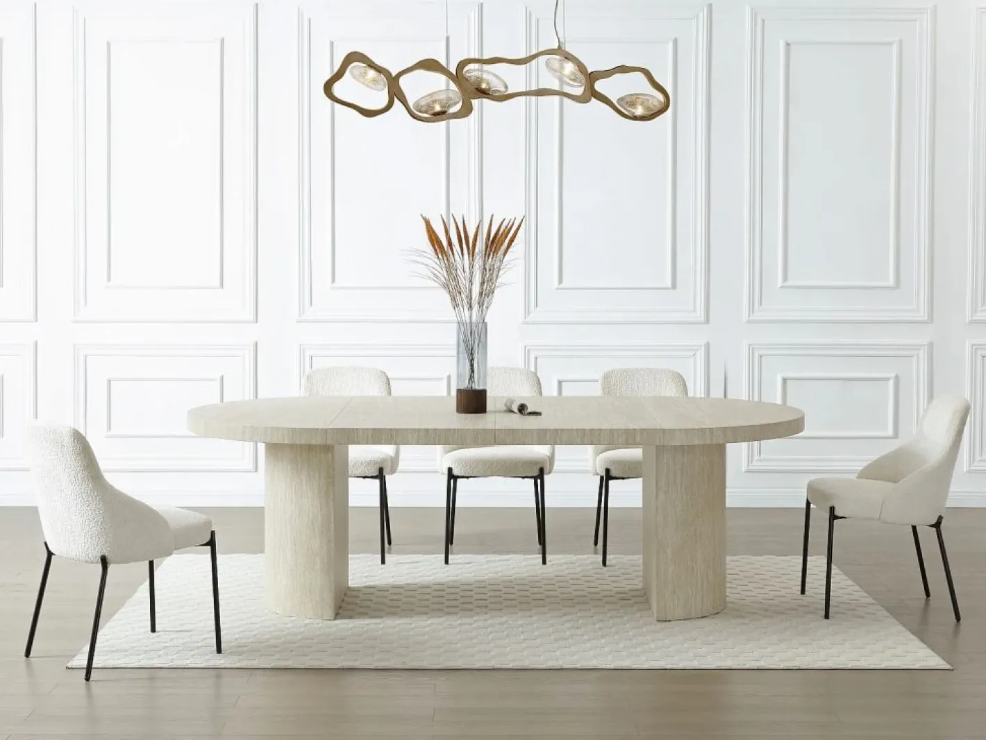 Mesa de comedor extensible 4 a 12 personas de MDF - Efecto travertino - SIDRINA^Vente-unique Best