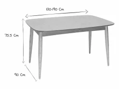 Miliboo Mesa de comedor extensible fresno L130-190 NORDECO Gris Online