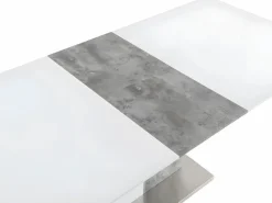 Vente-unique Mesa de comedor extensible 6 a 8 comensales de MDF blanco EREN Gris / Blanco Discount