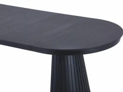 Vente-unique Mesa de comedor extensible de 4 a 10 personas chapa de fresno - - LATSURY Negro