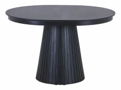 Vente-unique Mesa de comedor extensible de 4 a 10 personas chapa de fresno - - LATSURY Negro
