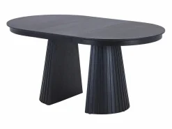 Vente-unique Mesa de comedor extensible de 4 a 10 personas chapa de fresno - - LATSURY Negro