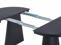 Vente-unique Mesa de comedor extensible de 4 a 10 personas chapa de fresno - - LATSURY Negro