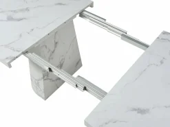 Mesa de comedor extensible de 6 a 12 personas en MDF - Efecto mármol - CLOEVA^Vente-unique New