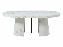 Mesa de comedor extensible de 6 a 12 personas en MDF - Efecto mármol - CLOEVA^Vente-unique New