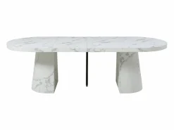 Mesa de comedor extensible de 6 a 12 personas en MDF - Efecto mármol - CLOEVA^Vente-unique New