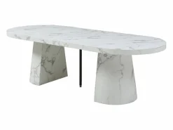 Mesa de comedor extensible de 6 a 12 personas en MDF - Efecto mármol - CLOEVA^Vente-unique New