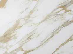 Mesa de comedor extensible 6 a 10 personas en cerámica, cristal templado y metal topo - Efecto mármol - DAVULO de Maison Céphy^Vente-unique New