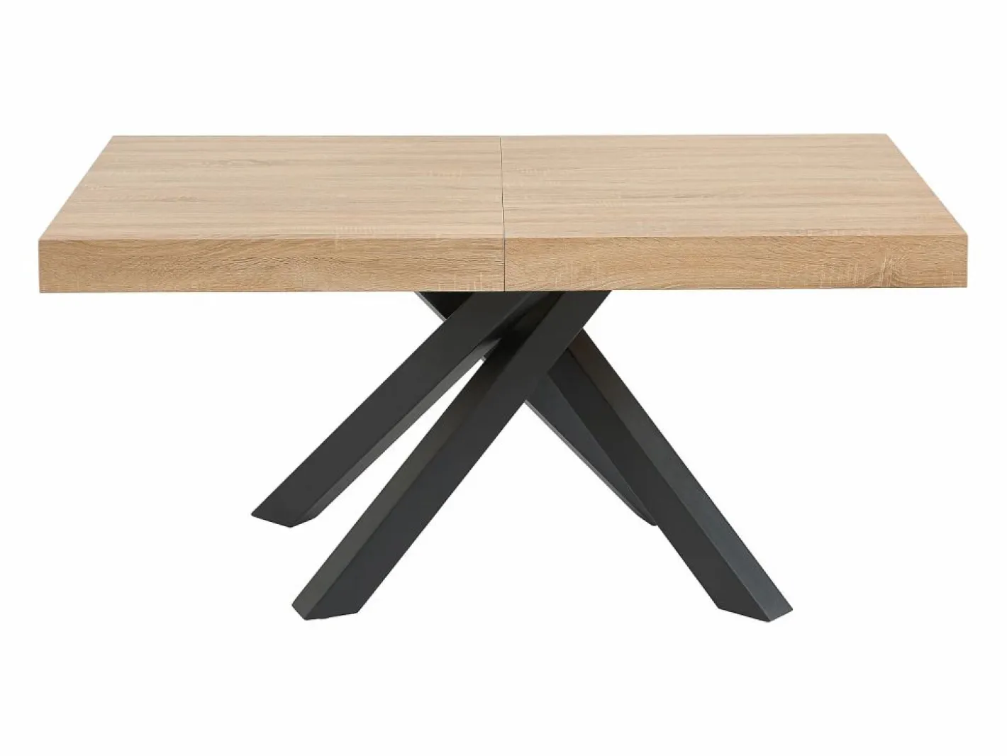 Vente-unique Mesa de comedor extensible 6 a 10 comensales de MDF - Natural y negro - CATONAV Color natural claro Clearance