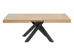 Vente-unique Mesa de comedor extensible 6 a 10 comensales de MDF - Natural y negro - CATONAV Color natural claro Clearance