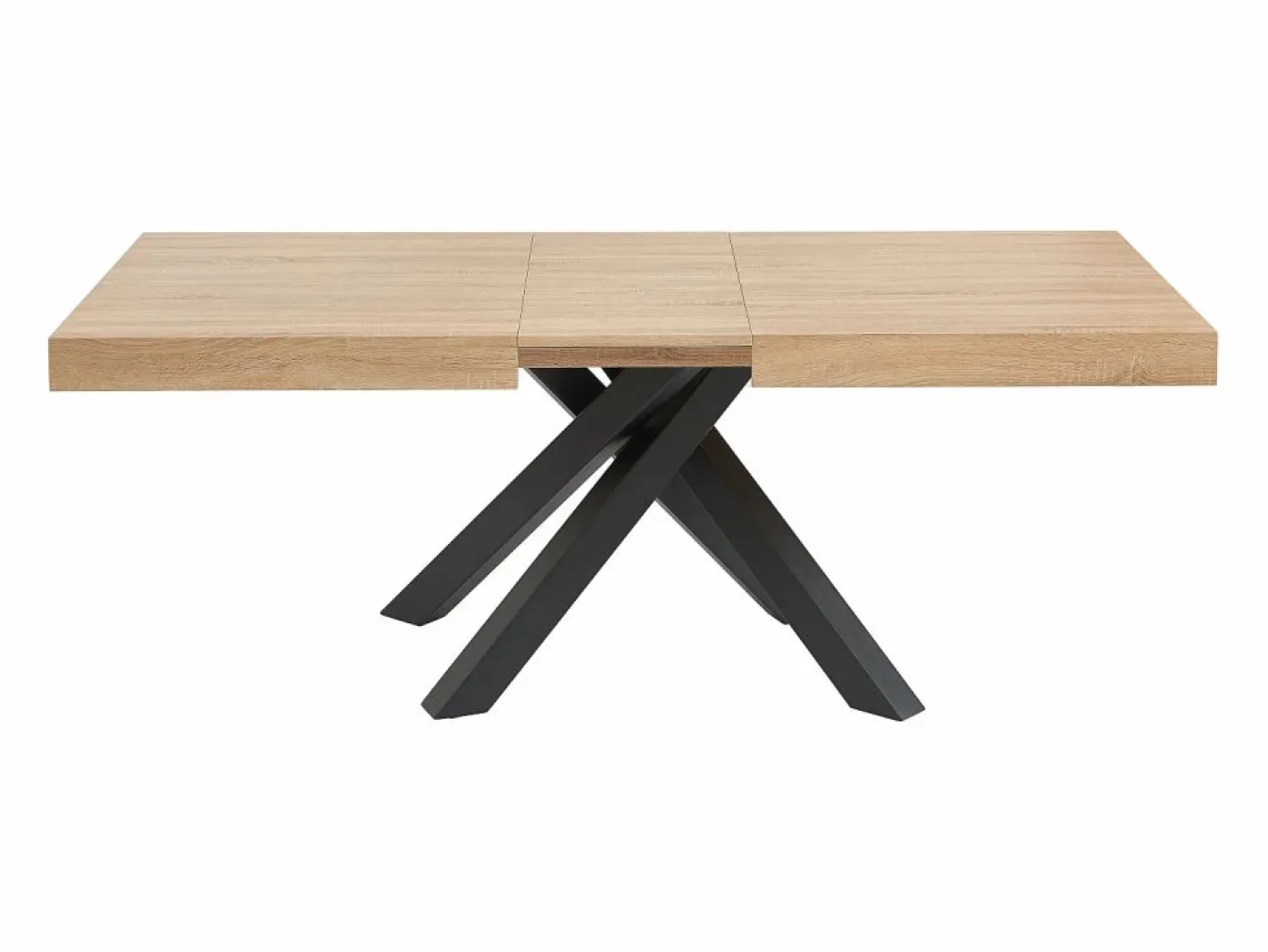 Vente-unique Mesa de comedor extensible 6 a 10 comensales de MDF - Natural y negro - CATONAV Color natural claro Clearance