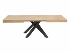Vente-unique Mesa de comedor extensible 6 a 10 comensales de MDF - Natural y negro - CATONAV Color natural claro Clearance