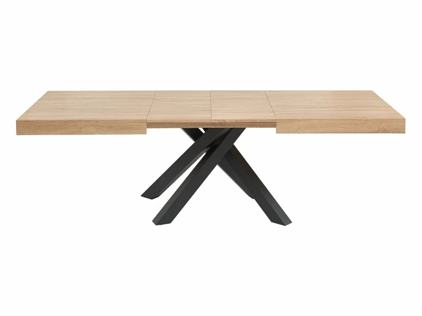 Vente-unique Mesa de comedor extensible 6 a 10 comensales de MDF - Natural y negro - CATONAV Color natural claro Clearance
