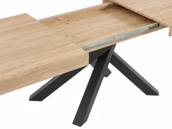 Vente-unique Mesa de comedor extensible 6 a 10 comensales de MDF - Natural y negro - CATONAV Color natural claro Clearance
