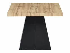 Vente-unique Mesa de comedor extensible de 4 a 10 personas en MDF y metal - Natural y Negro - EMELIA Color natural claro Best