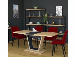 MSO Mesa Extensible|Mesa de comedor extensible Wotan roble y marrón Lewis