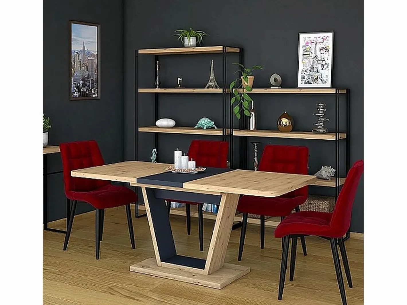 MSO Mesa Extensible|Mesa de comedor extensible Wotan roble y marrón Lewis