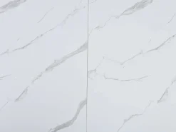Vente-unique Mesa Extensible|Mesa De Comedor|Mesa de comedor extensible para 6 a 10 personas en MDF - Efecto Mármol Blanco y Negro - KORIZEA
