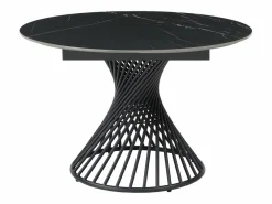 Mesa de comedor extensible de 4 a 8 cubiertos en cerámica y metal - Efecto mármol - CASTINA^Vente-unique Online