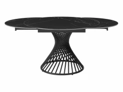 Mesa de comedor extensible de 4 a 8 cubiertos en cerámica y metal - Efecto mármol - CASTINA^Vente-unique Online