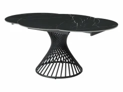Mesa de comedor extensible de 4 a 8 cubiertos en cerámica y metal - Efecto mármol - CASTINA^Vente-unique Online