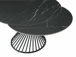 Mesa de comedor extensible de 4 a 8 cubiertos en cerámica y metal - Efecto mármol - CASTINA^Vente-unique Online