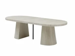 Vente-unique Mesa de comedor extensible para 6 a +12 personas en MDF - Efecto travertino - CLOEVA Beige Online
