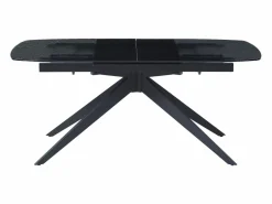 Mesa de comedor extensible en vidrio templado burbujeado y metal - - LEGRIO de^Maison Céphy Discount