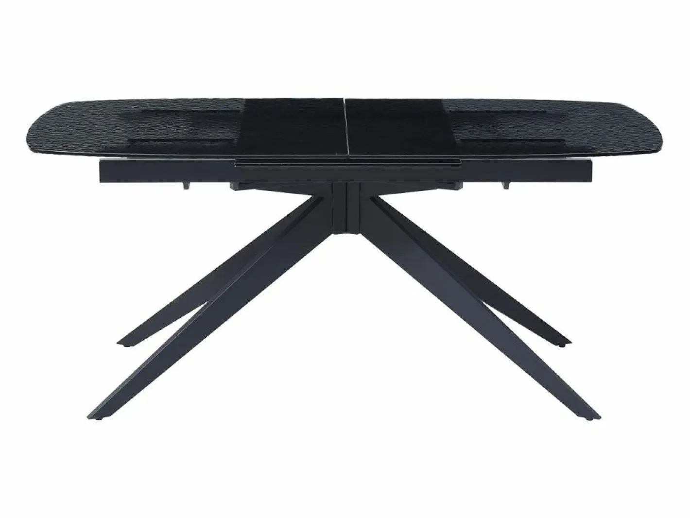 Mesa de comedor extensible en vidrio templado burbujeado y metal - - LEGRIO de^Maison Céphy Discount
