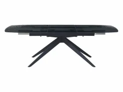 Mesa de comedor extensible en vidrio templado burbujeado y metal - - LEGRIO de^Maison Céphy Discount