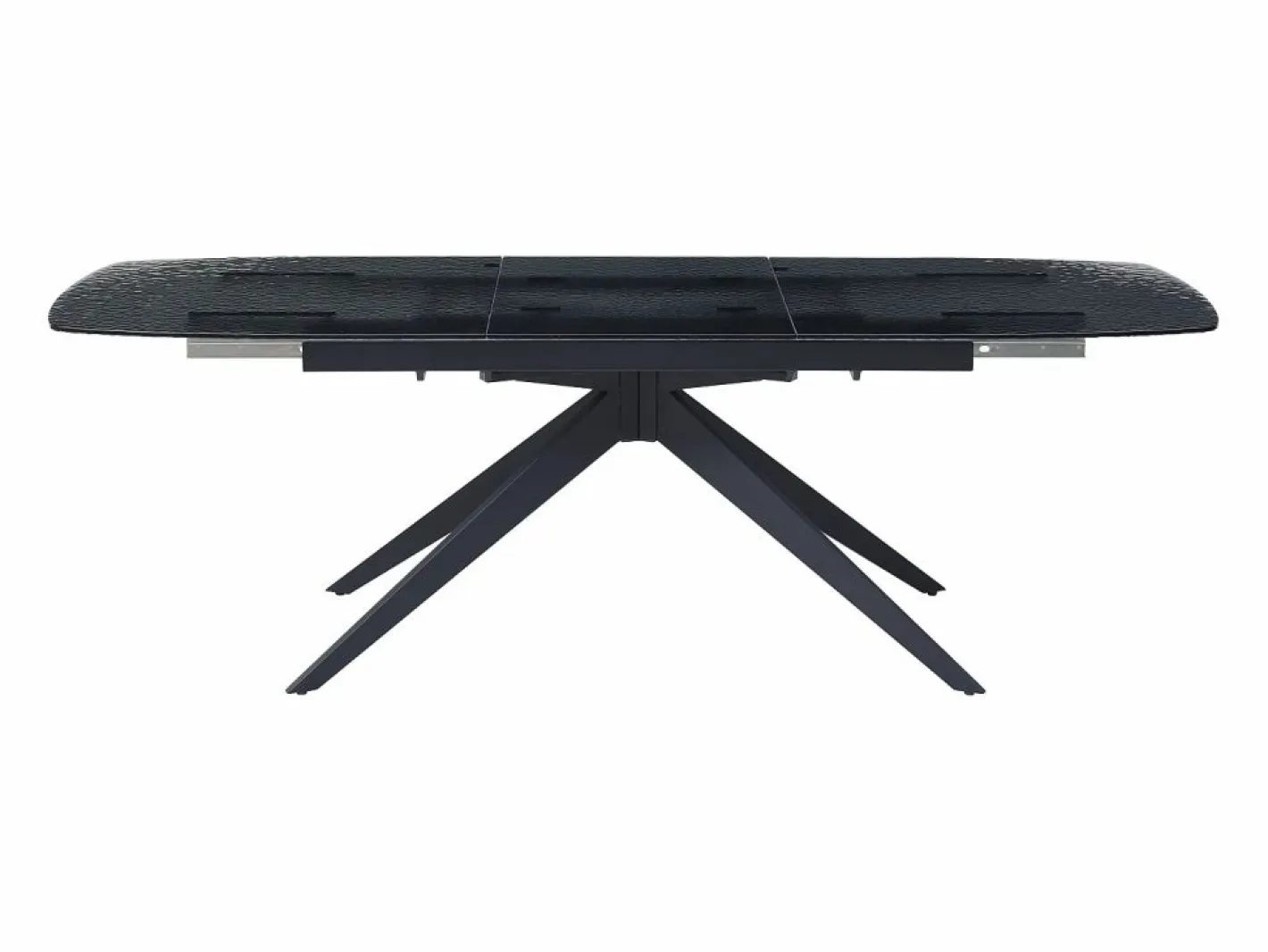 Mesa de comedor extensible en vidrio templado burbujeado y metal - - LEGRIO de^Maison Céphy Discount
